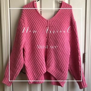 H&M- Pink V-neck Sweater